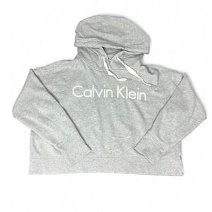 Calvin Klein Performance Grey Cropped Sweatshirt with Thumb Holes